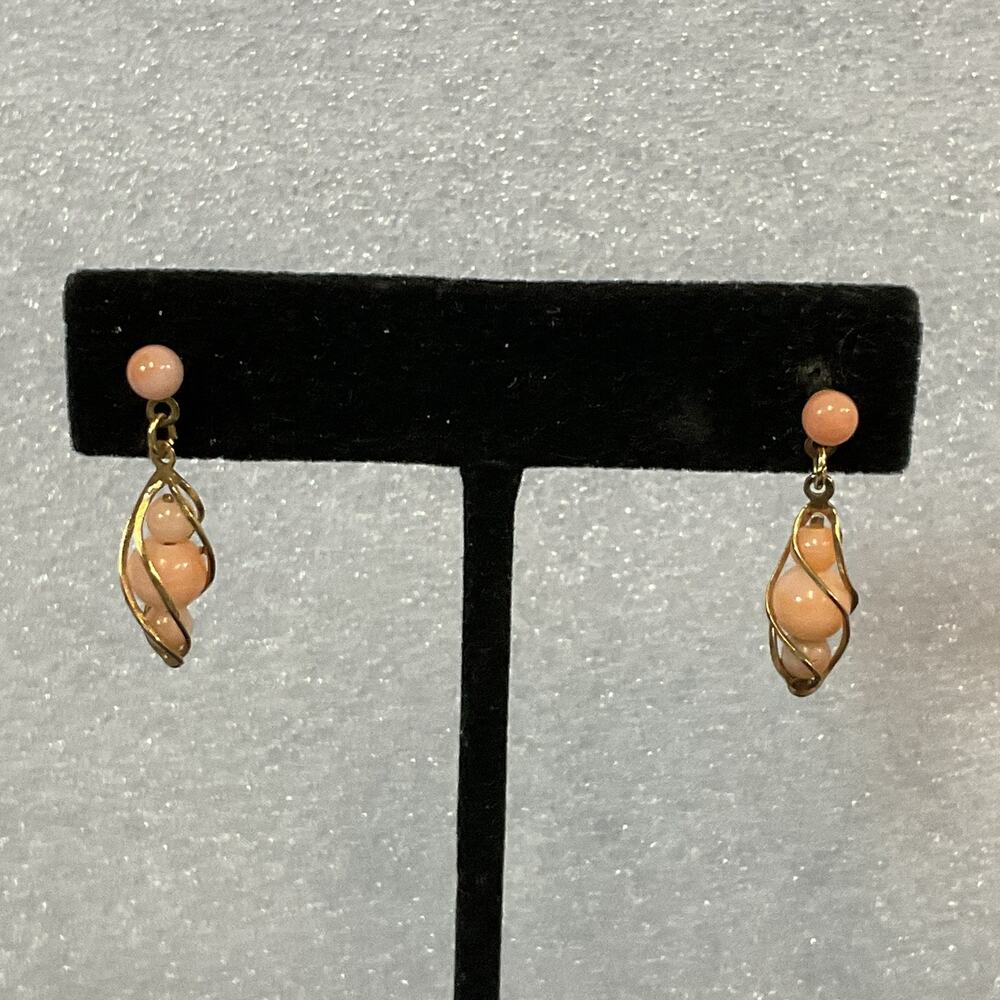 Pink Quartz Color Stone Dangle 1” Drop Fashion Earring GnuFashion